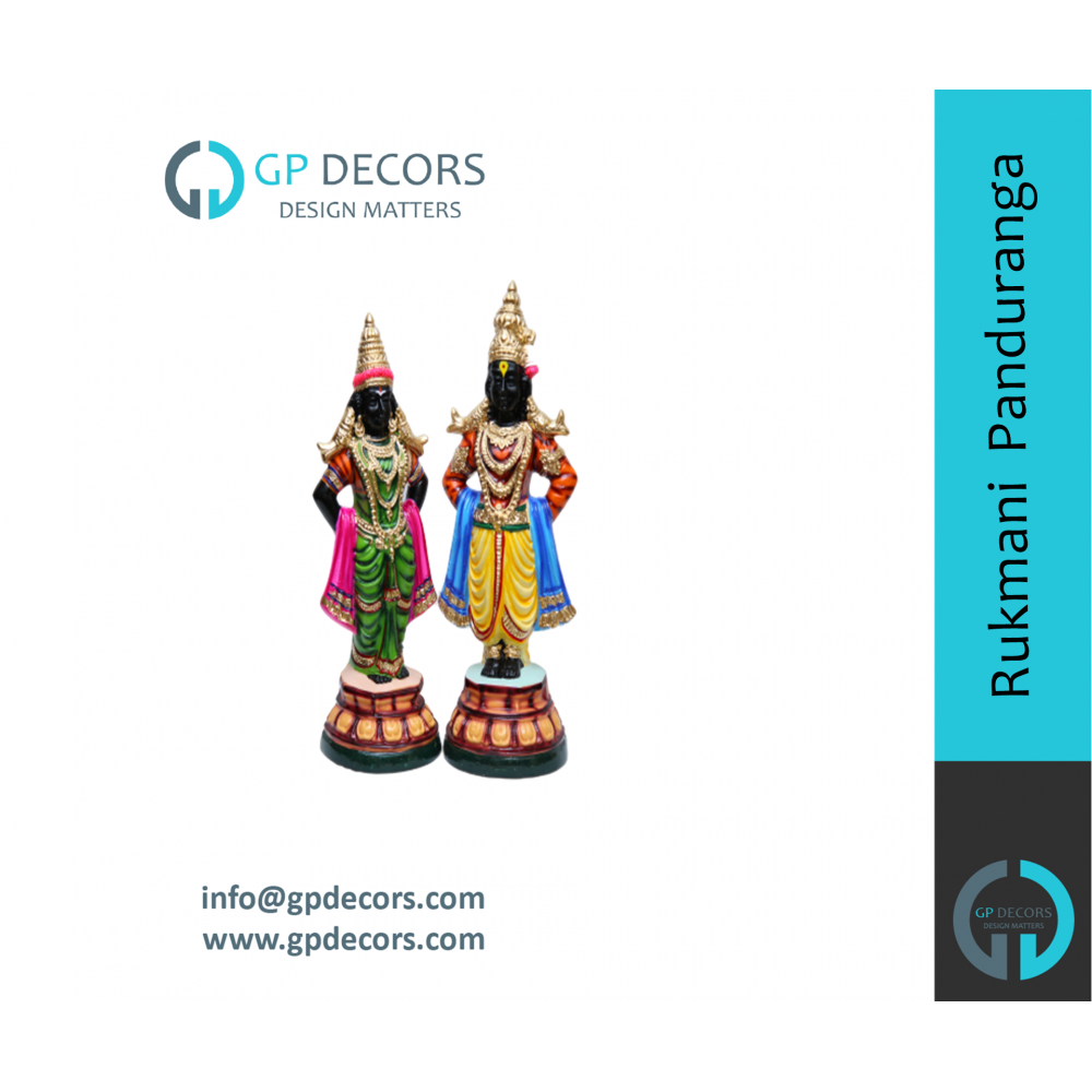 Gp decors - PANDURANGAR- RUKMANI1 FEET PAPER MACHE DOLL